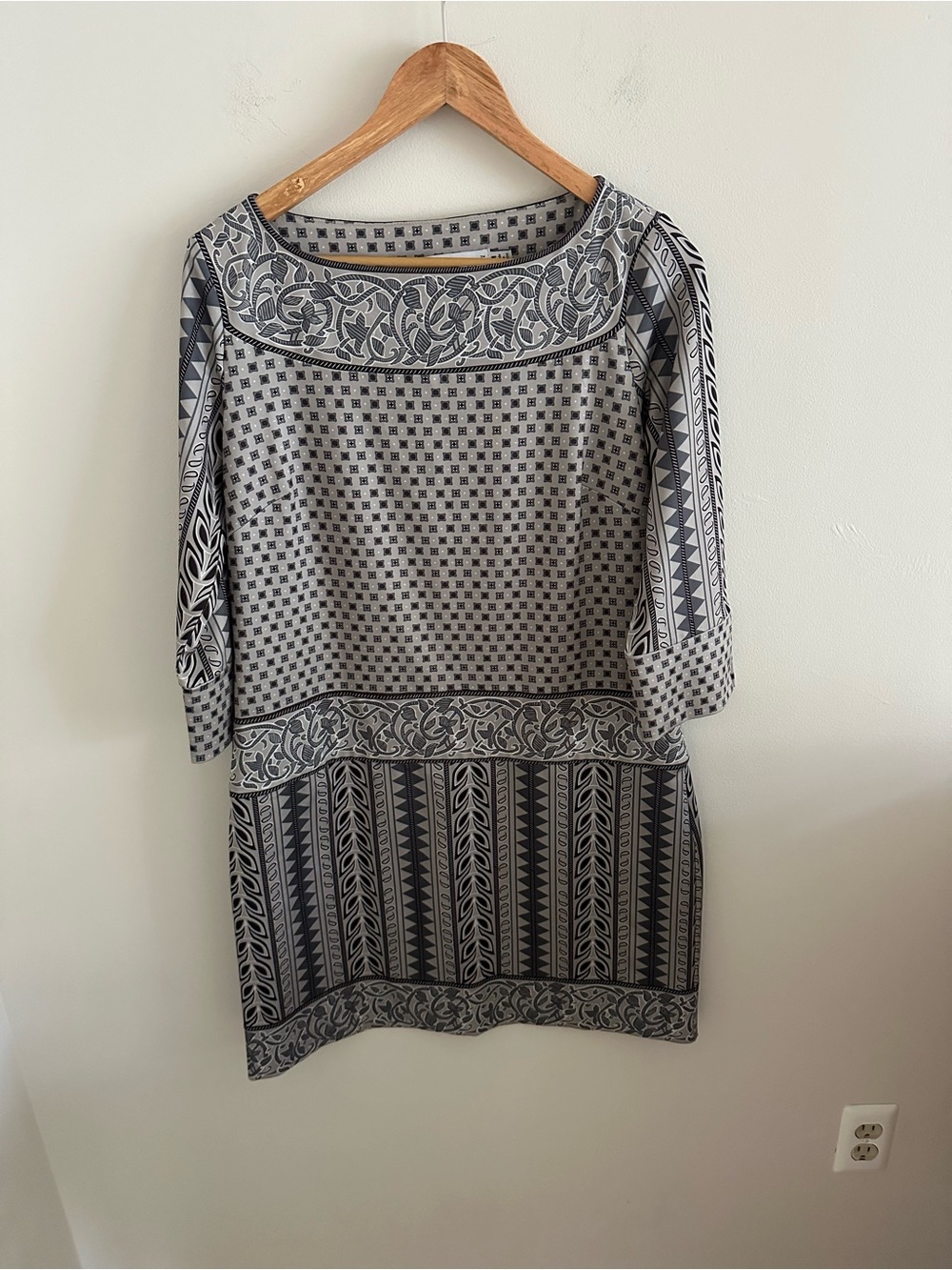 Gretchen Scott border Jersey shift dress‎ size medium
